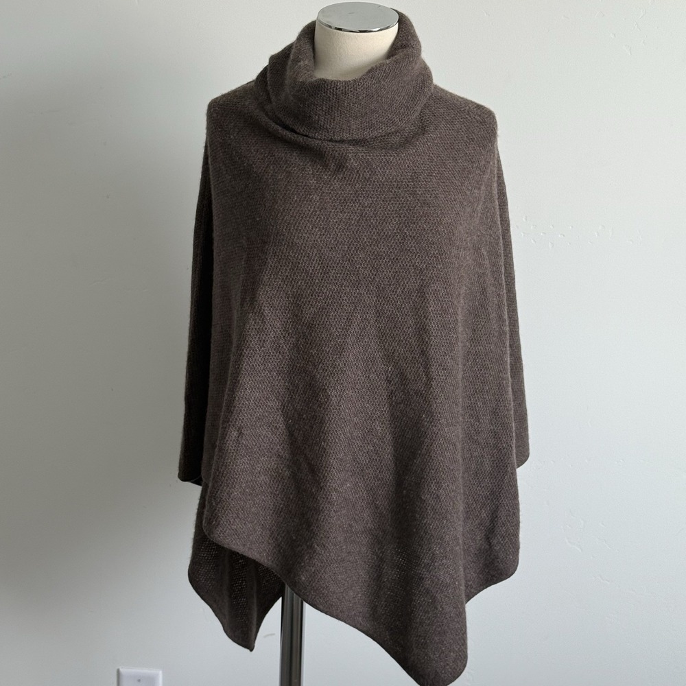 Premise Cashmere‎ Poncho Sweater Brown OS Cabin Granola Natural